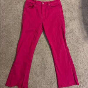 LOFT Bold Pink Flare Jeans